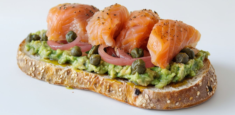 Whimsical Open-Faced Sandwich Highlighting Vibrant Ingredients